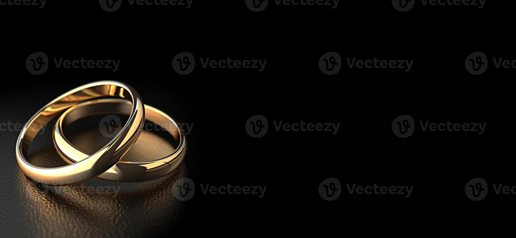 AI generated Eternal Promise, Golden Wedding Rings Gleaming in Soft Light. Generative AI. photo