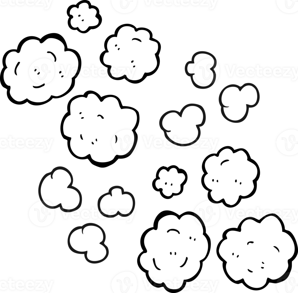 black and white cartoon smoke clouds png