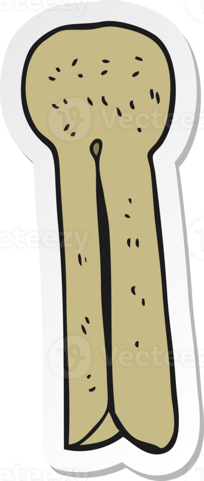 sticker of a cartoon old wood peg png