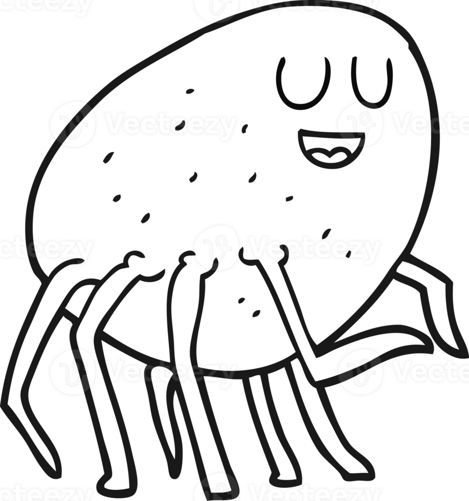 black and white cartoon tick png