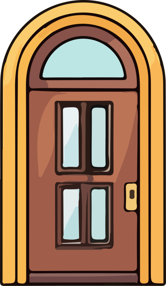 AI generated door design illustration isolated on transparent background png