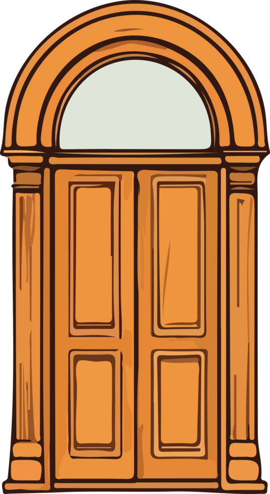 AI generated door design illustration isolated on transparent background png