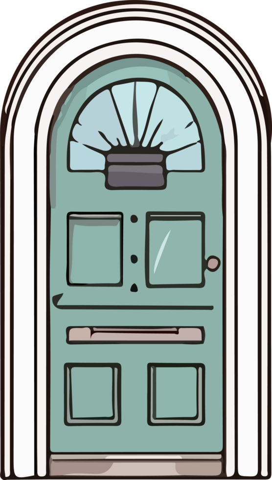 AI generated door design illustration isolated on transparent background png
