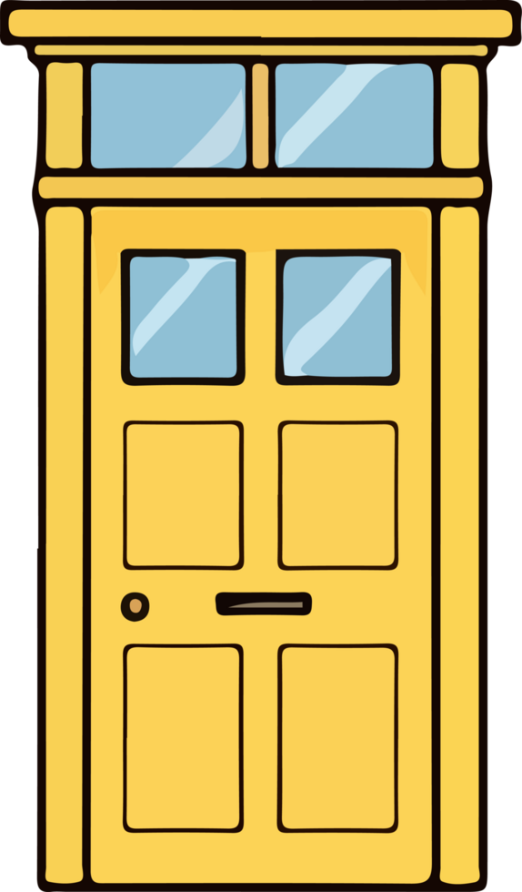 AI generated door design illustration isolated on transparent background png