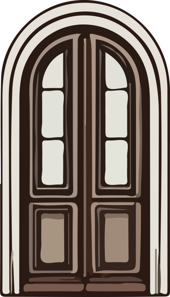 AI generated door design illustration isolated on transparent background png