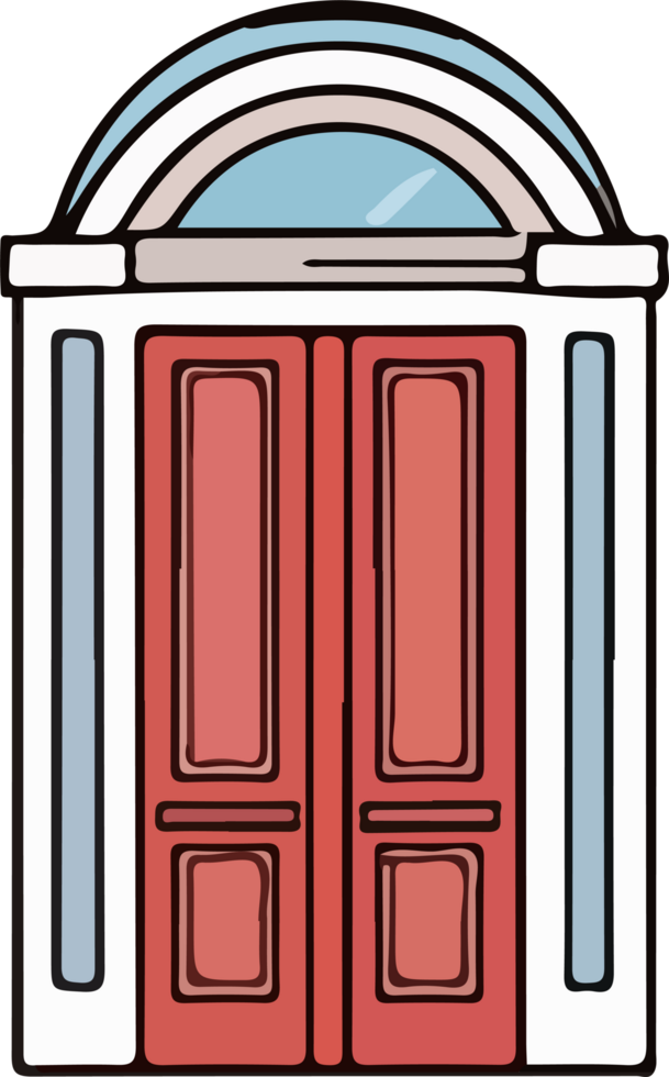 AI generated door design illustration isolated on transparent background png