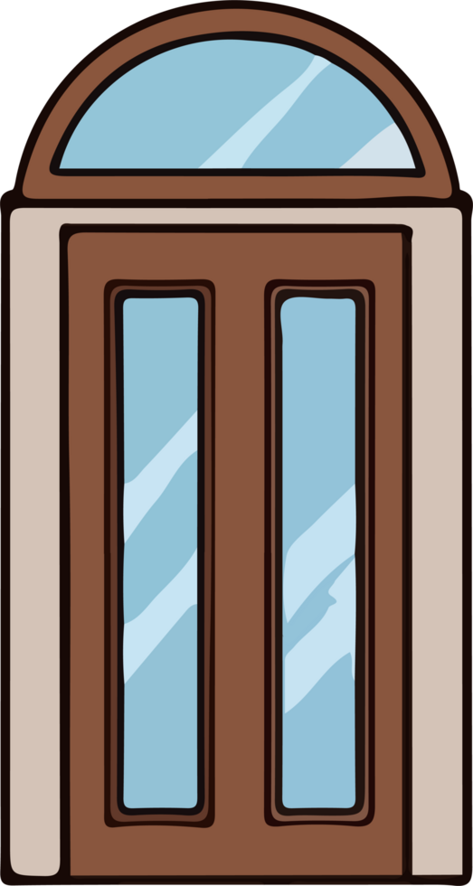 AI generated door design illustration isolated on transparent background png