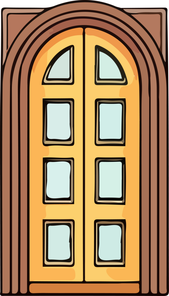 AI generated door design illustration isolated on transparent background png