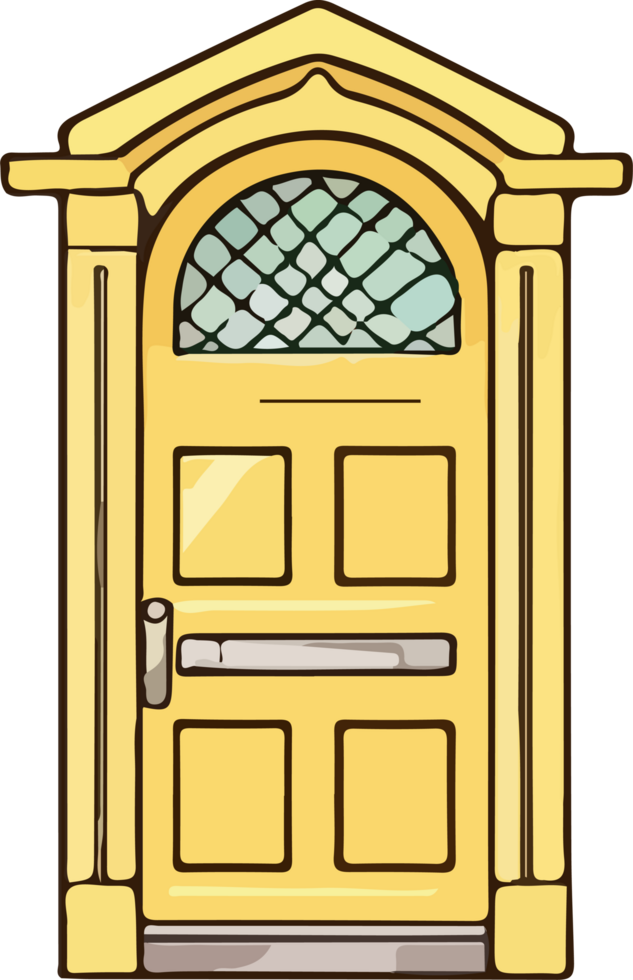 AI generated door design illustration isolated on transparent background png