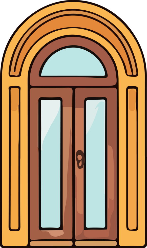 AI generated door design illustration isolated on transparent background png