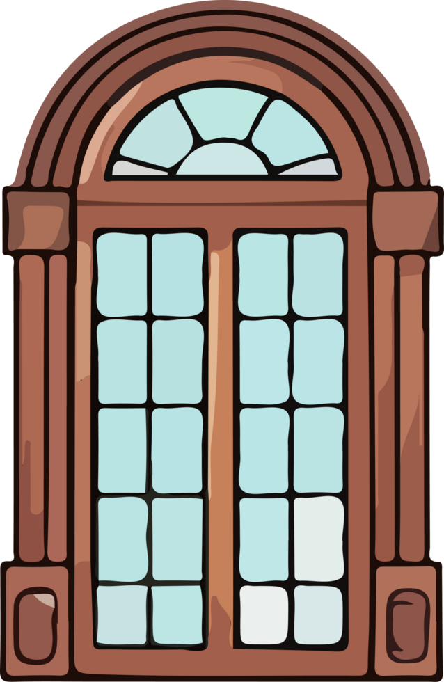 AI generated door design illustration isolated on transparent background png