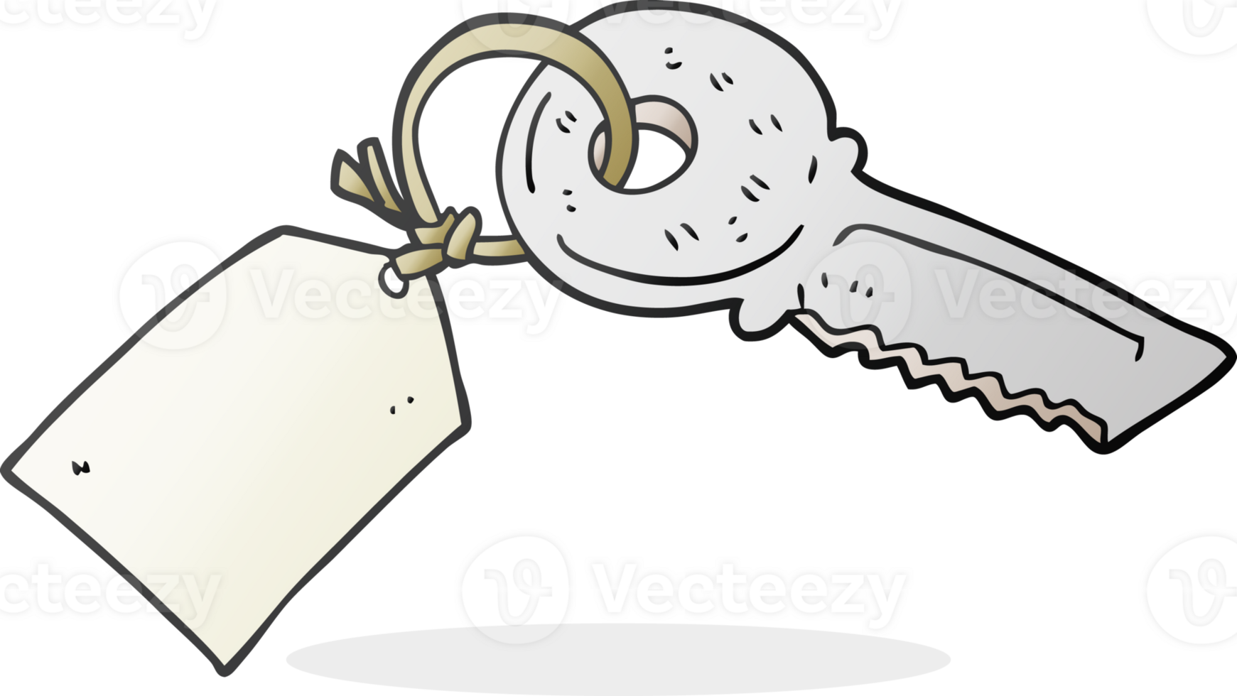 cartoon key with tag png