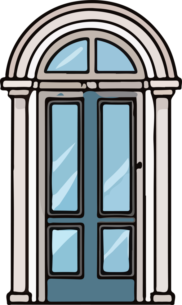 AI generated door design illustration isolated on transparent background png