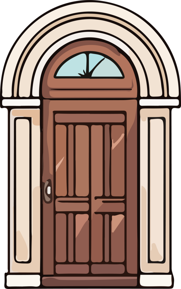 AI generated door design illustration isolated on transparent background png