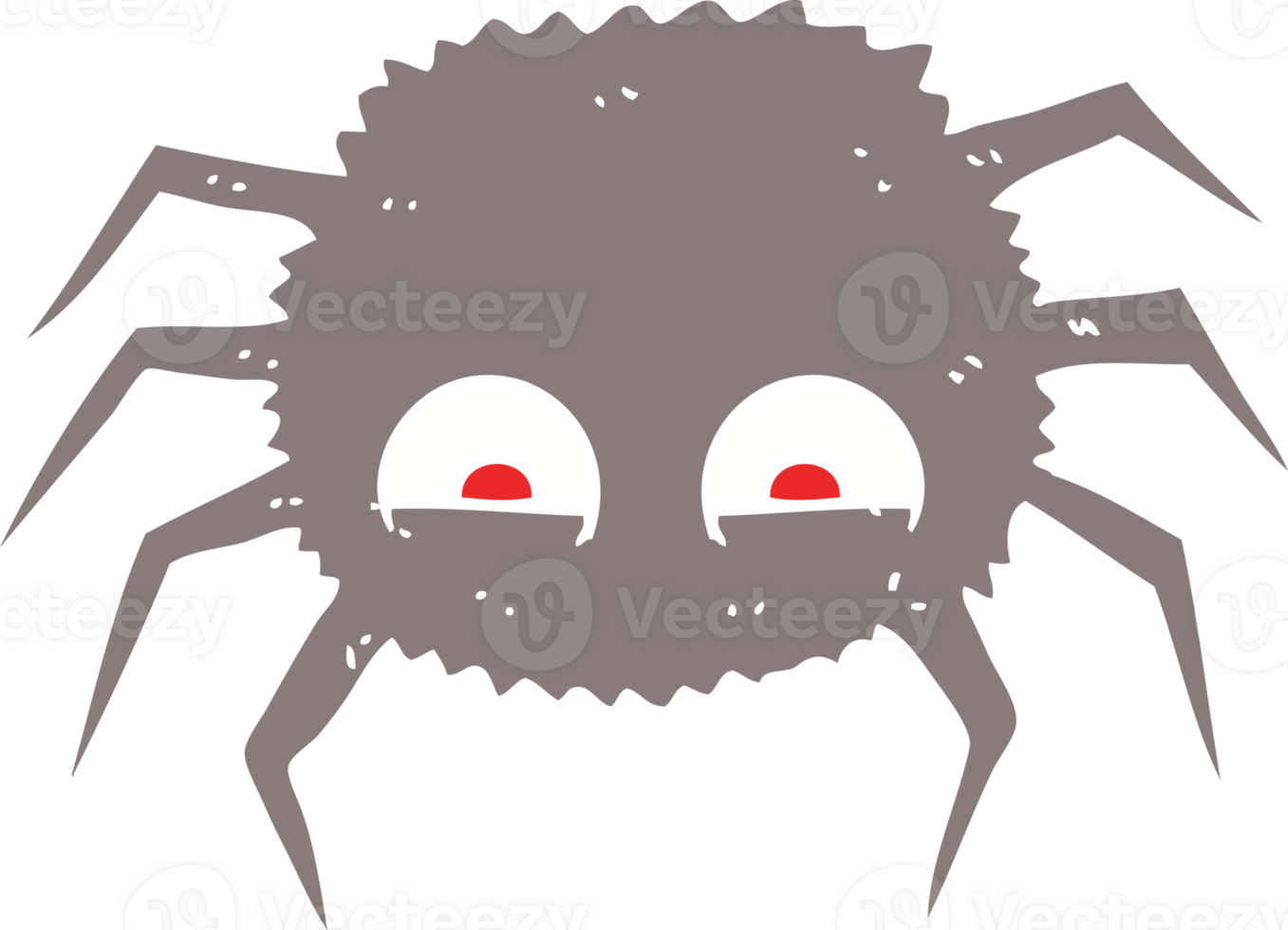 flat color illustration of a cartoon spider png