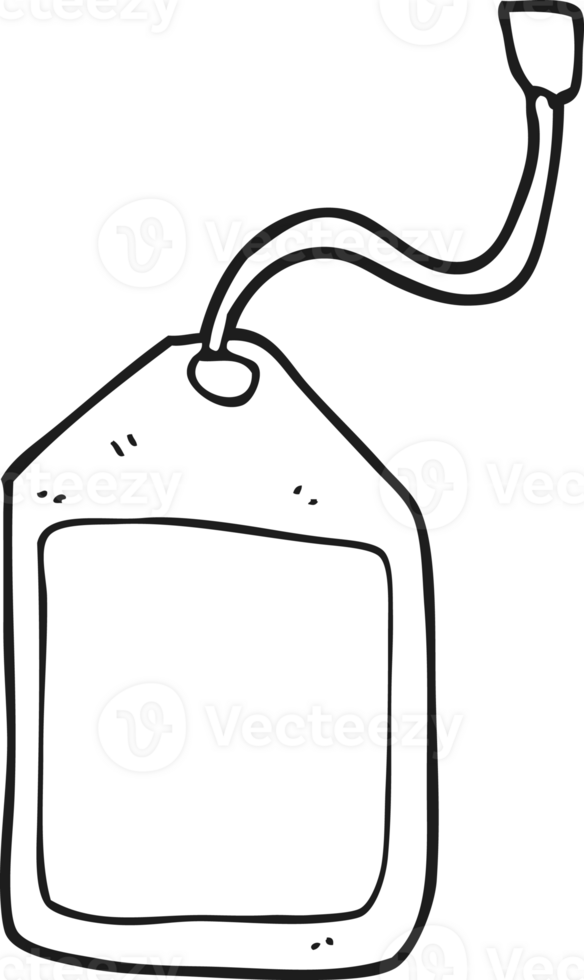 black and white cartoon luggage tag png