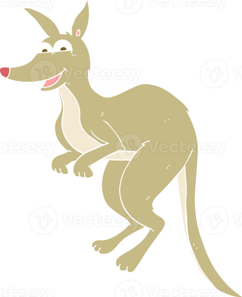 flat color illustration of a cartoon kangaroo png