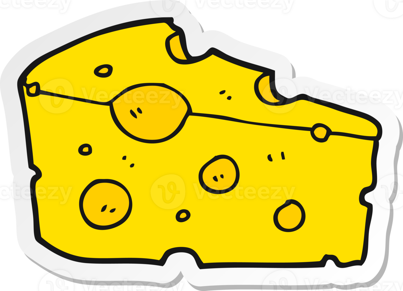 sticker of a cartoon cheese png