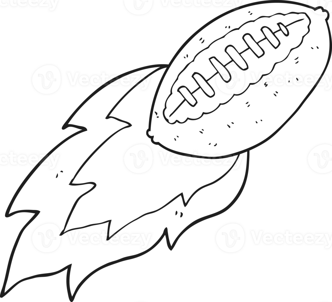 black and white cartoon flying football png
