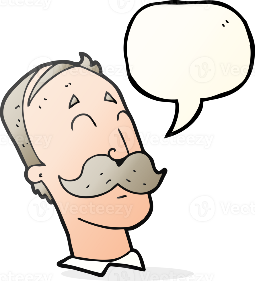 speech bubble cartoon ageing man with mustache png