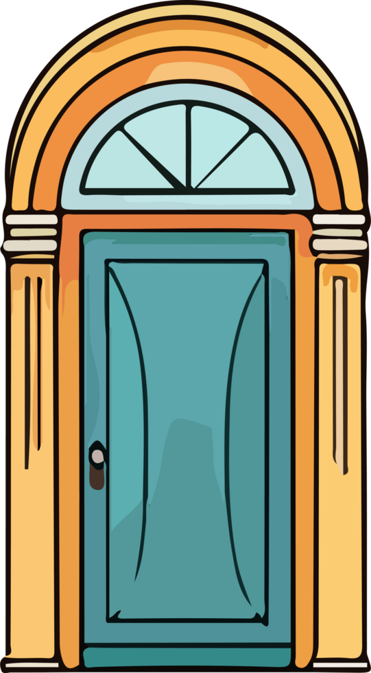 AI generated door design illustration isolated on transparent background png