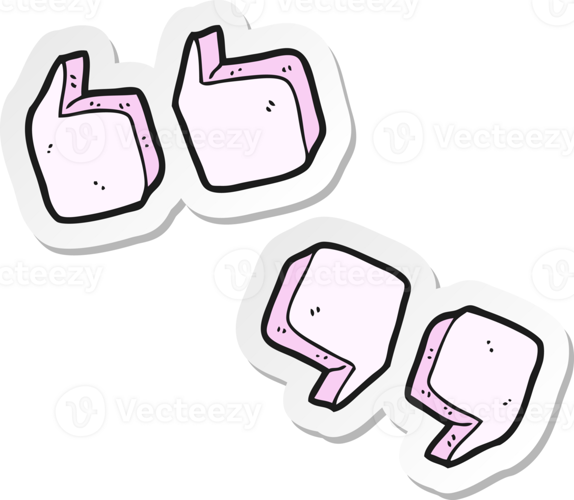 sticker of a cartoon quotation marks png