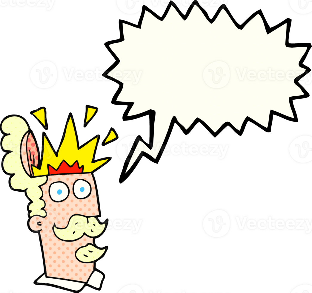 comic book speech bubble cartoon man with exploding head png