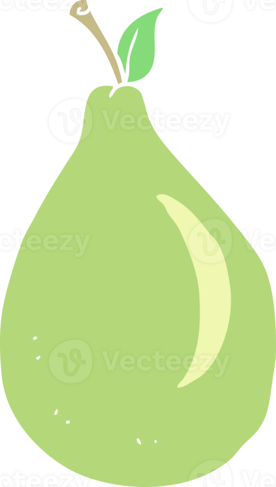 flat color illustration of a cartoon pear png