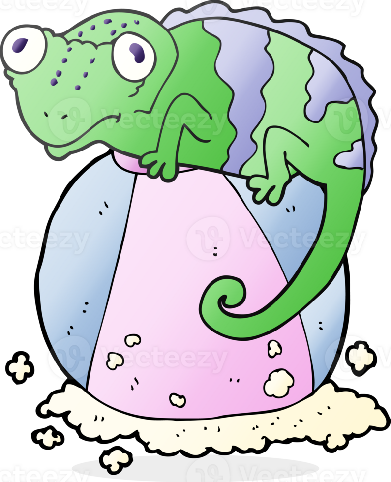 cartoon chameleon on ball png