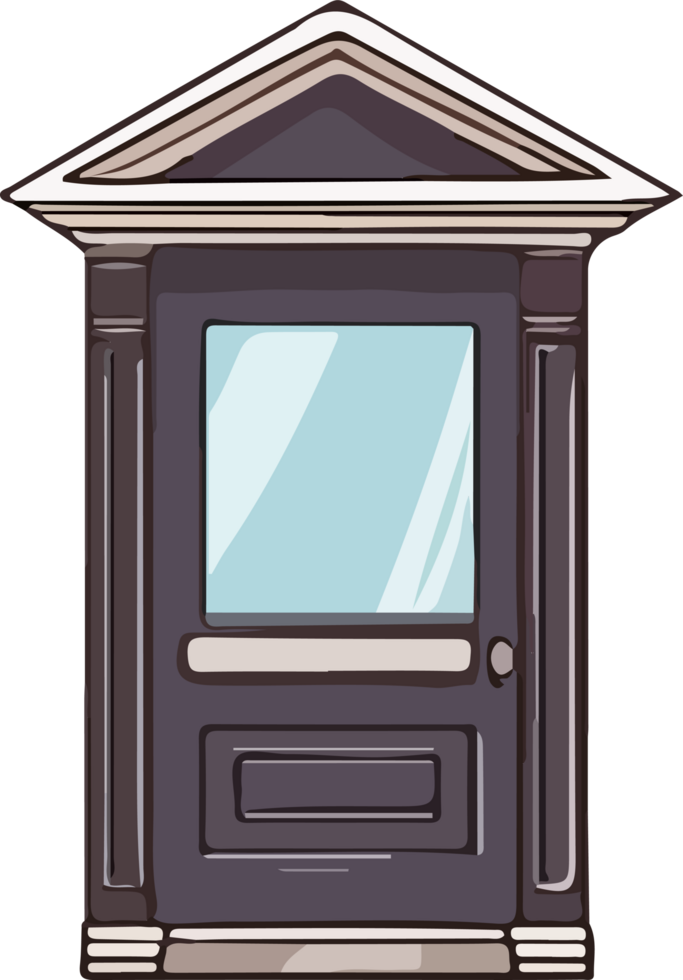 AI generated door design illustration isolated on transparent background png