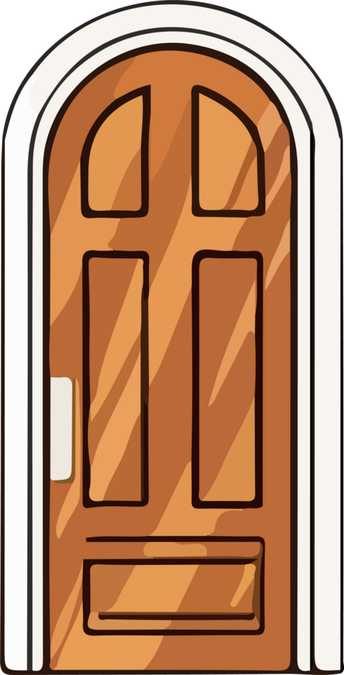 AI generated door design illustration isolated on transparent background png