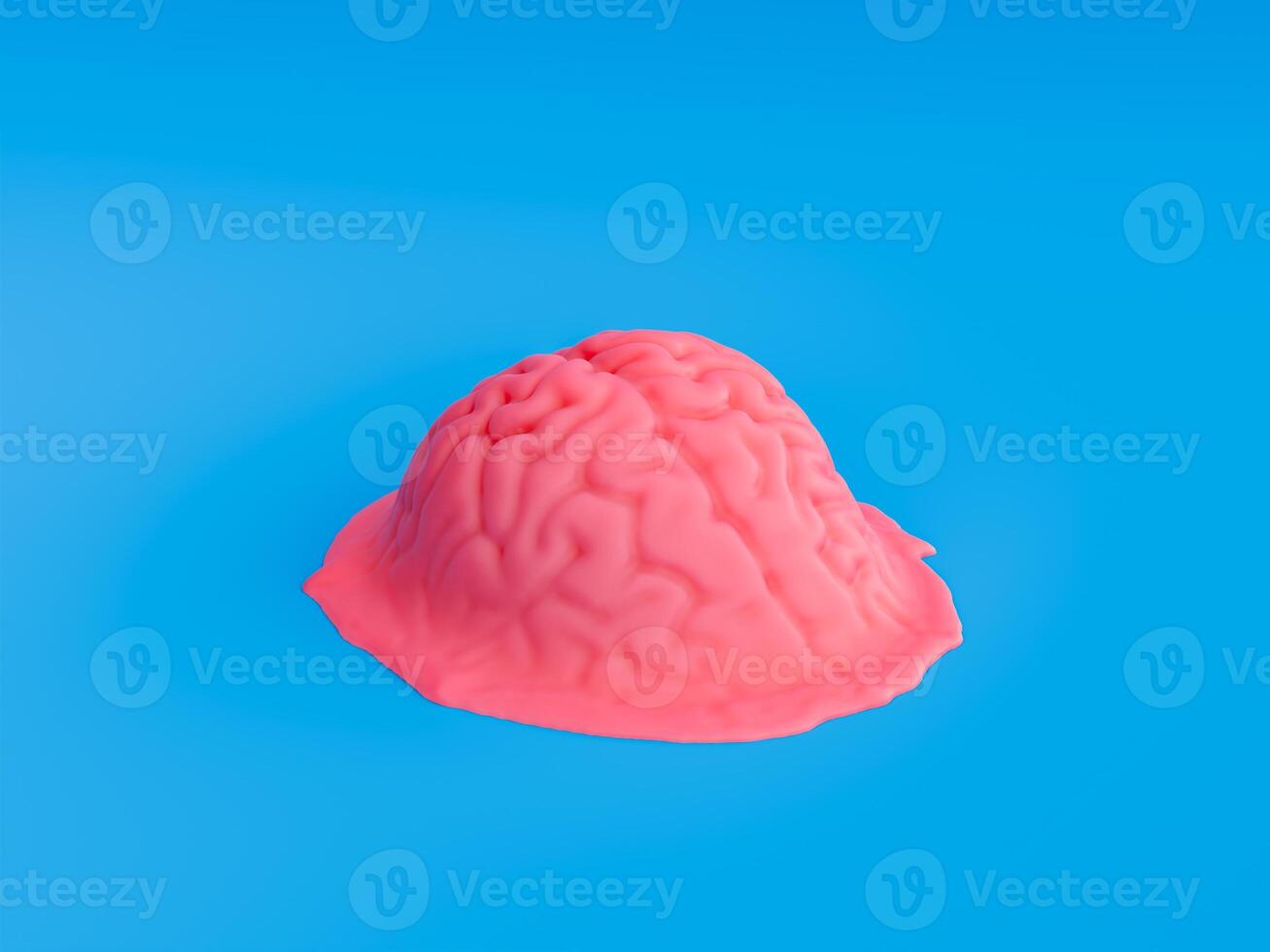 Melting Brain Concept on Blue Background photo