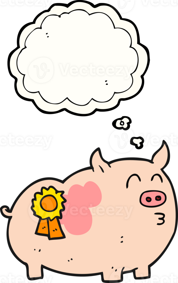 thought bubble cartoon prize winning pig png