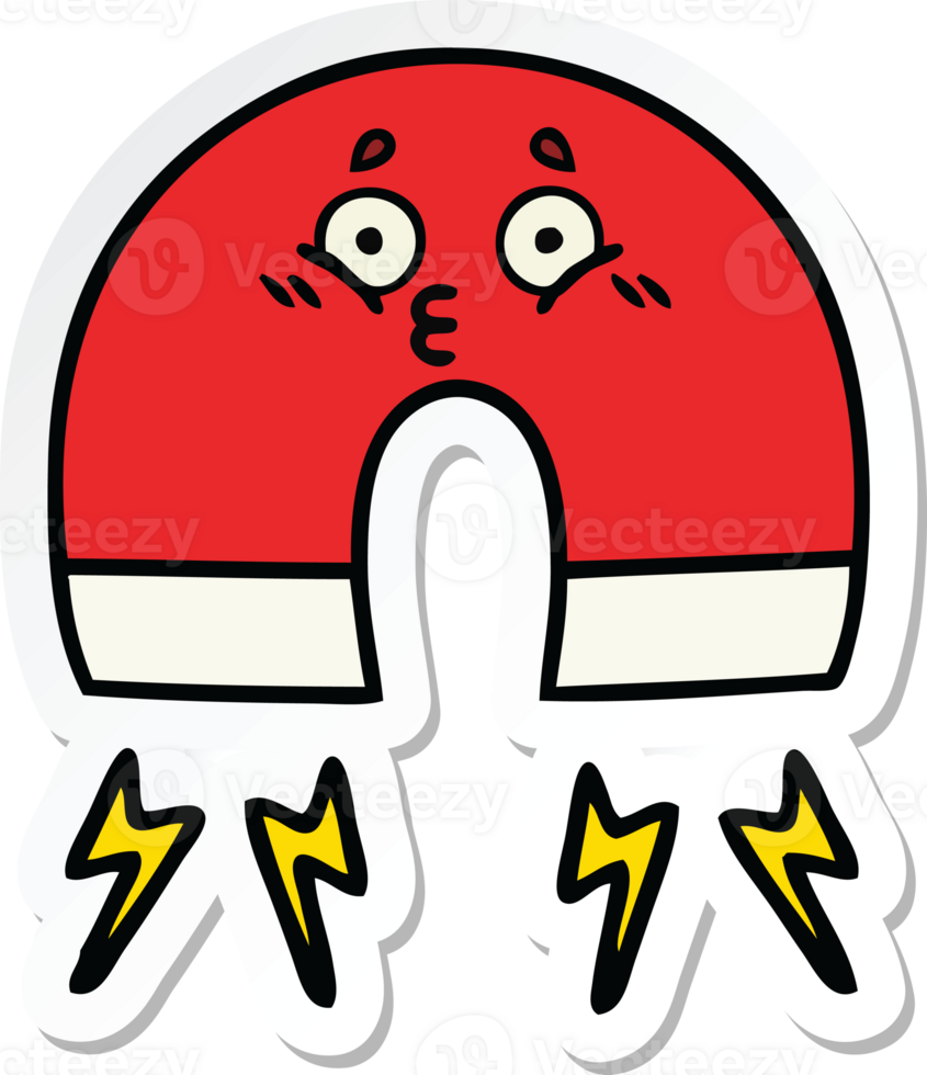 sticker of a cute cartoon magnet png