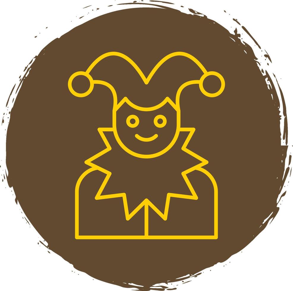 Jester Line Circle Yellow Icon vector