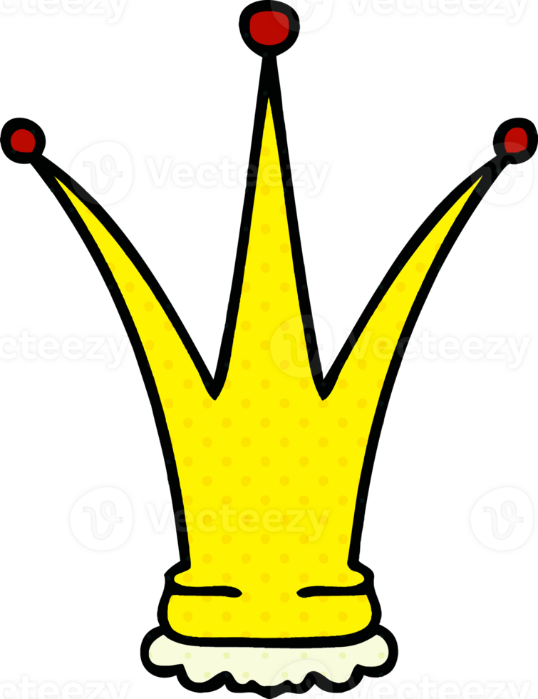quirky comic book style cartoon gold crown png