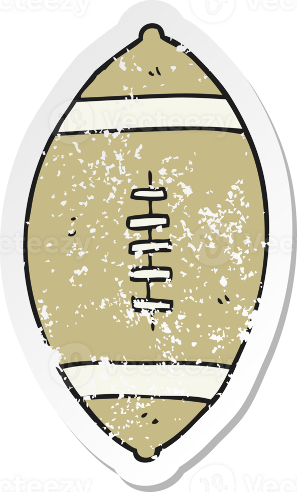 retro distressed sticker of a cartoon football png