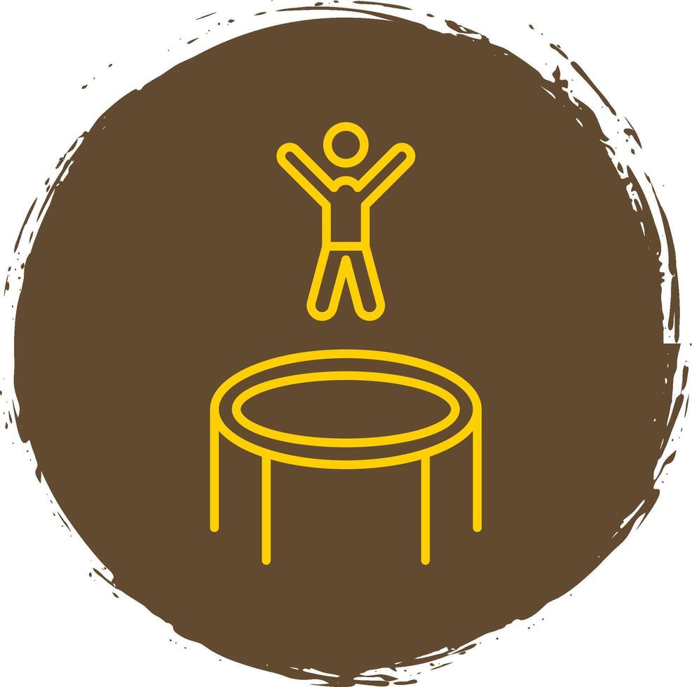 Trampoline Line Circle Yellow Icon vector