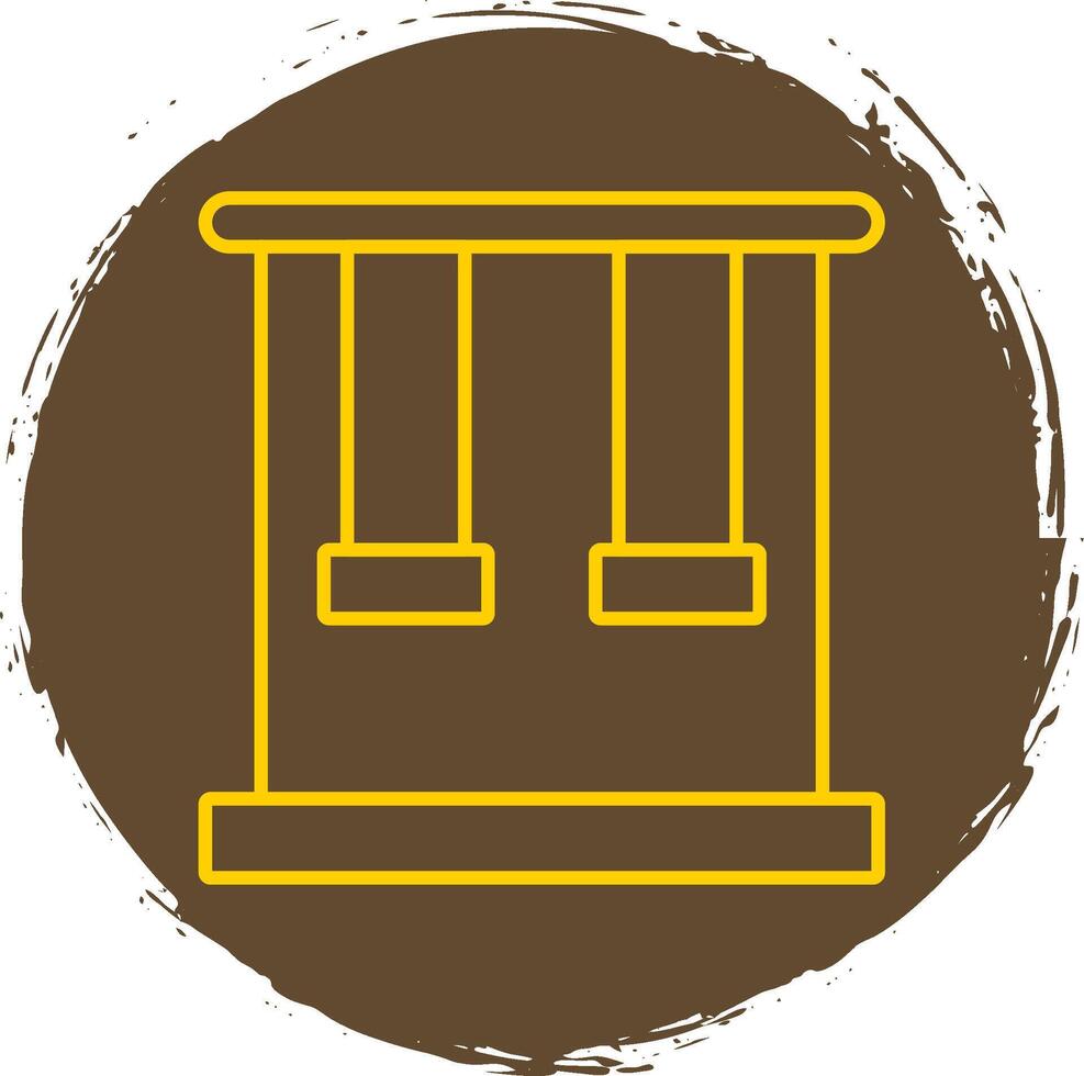 Trapeze Line Circle Yellow Icon vector