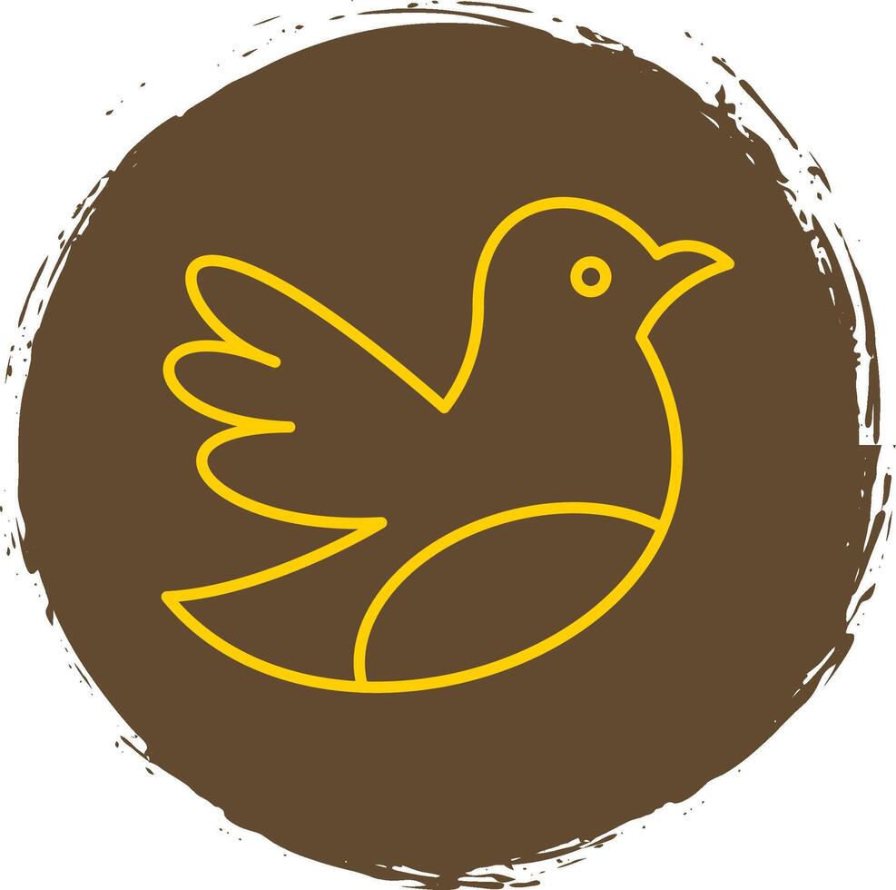 Bird Line Circle Yellow Icon vector