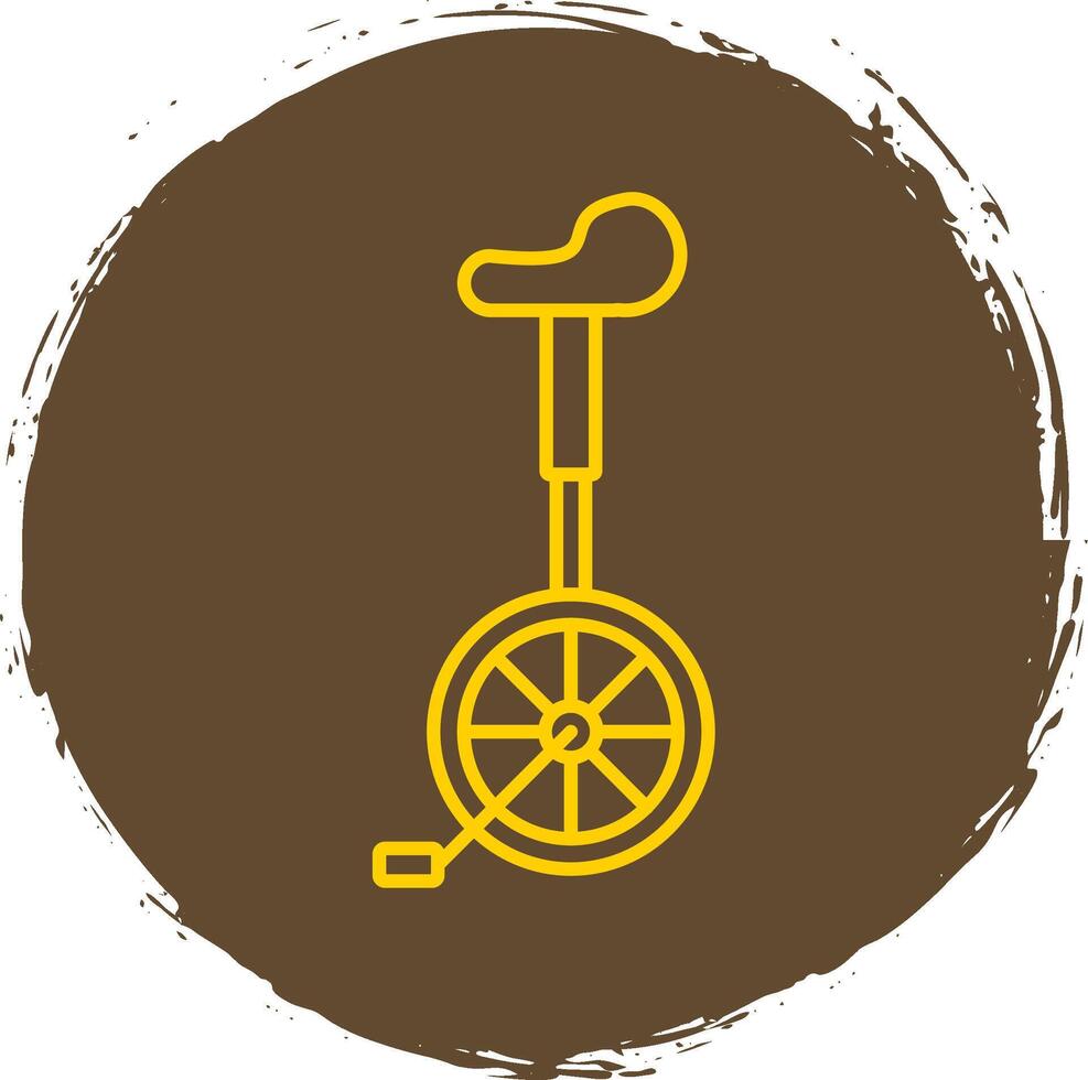 Unicycle Line Circle Yellow Icon vector