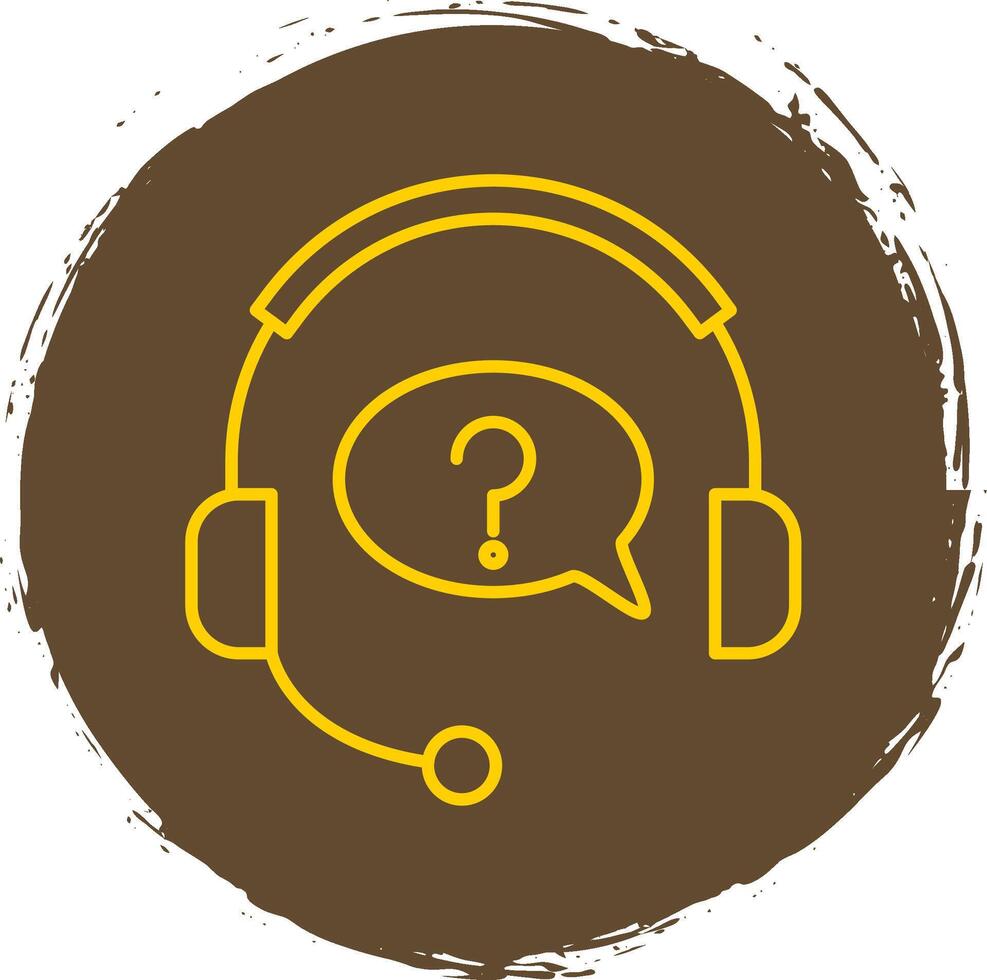 Help Line Circle Yellow Icon vector