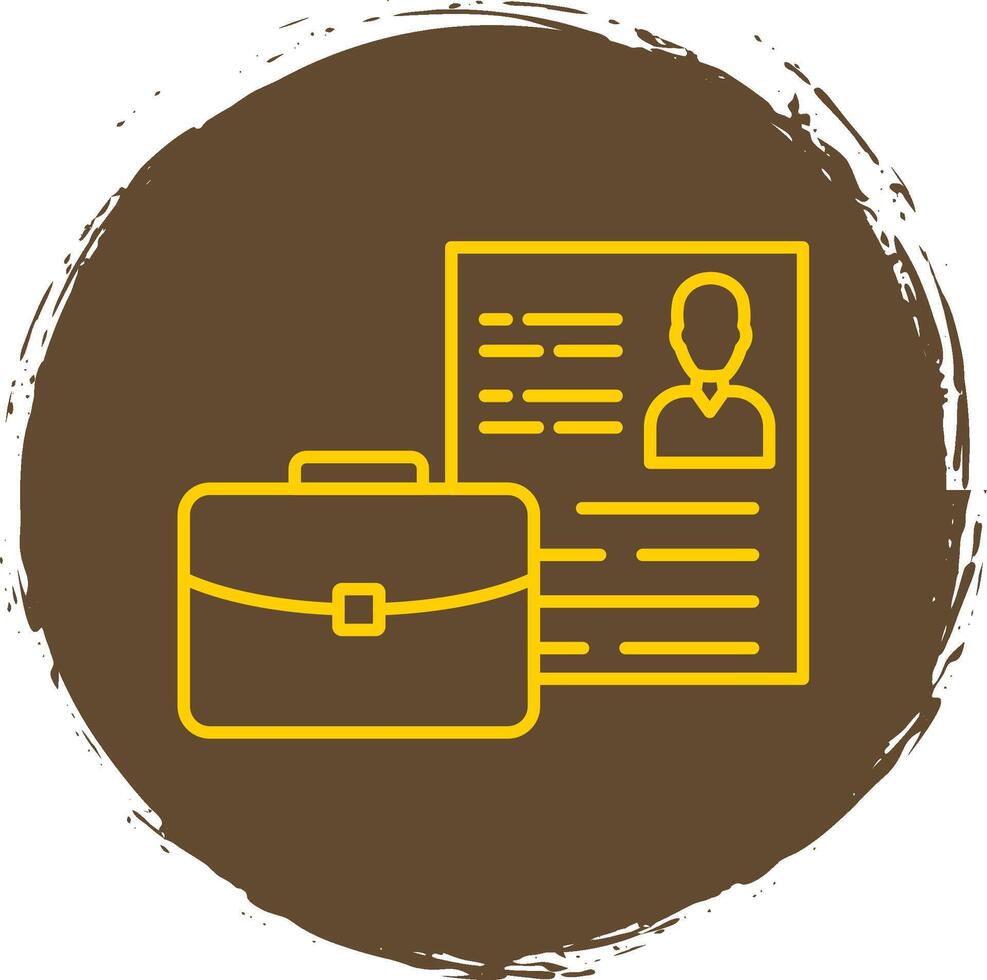 Suitcase Line Circle Yellow Icon vector