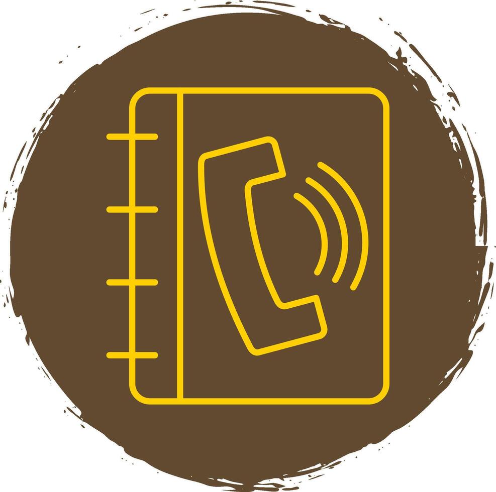 Phonebook Line Circle Yellow Icon vector