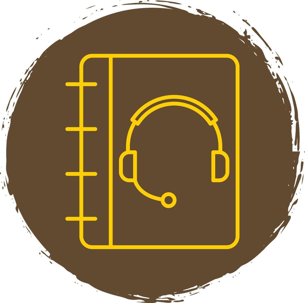 Notebook Support Line Circle Yellow Icon vector