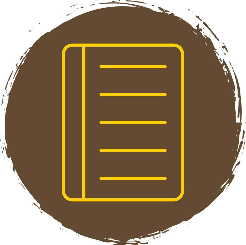 Notebook Line Circle Yellow Icon vector