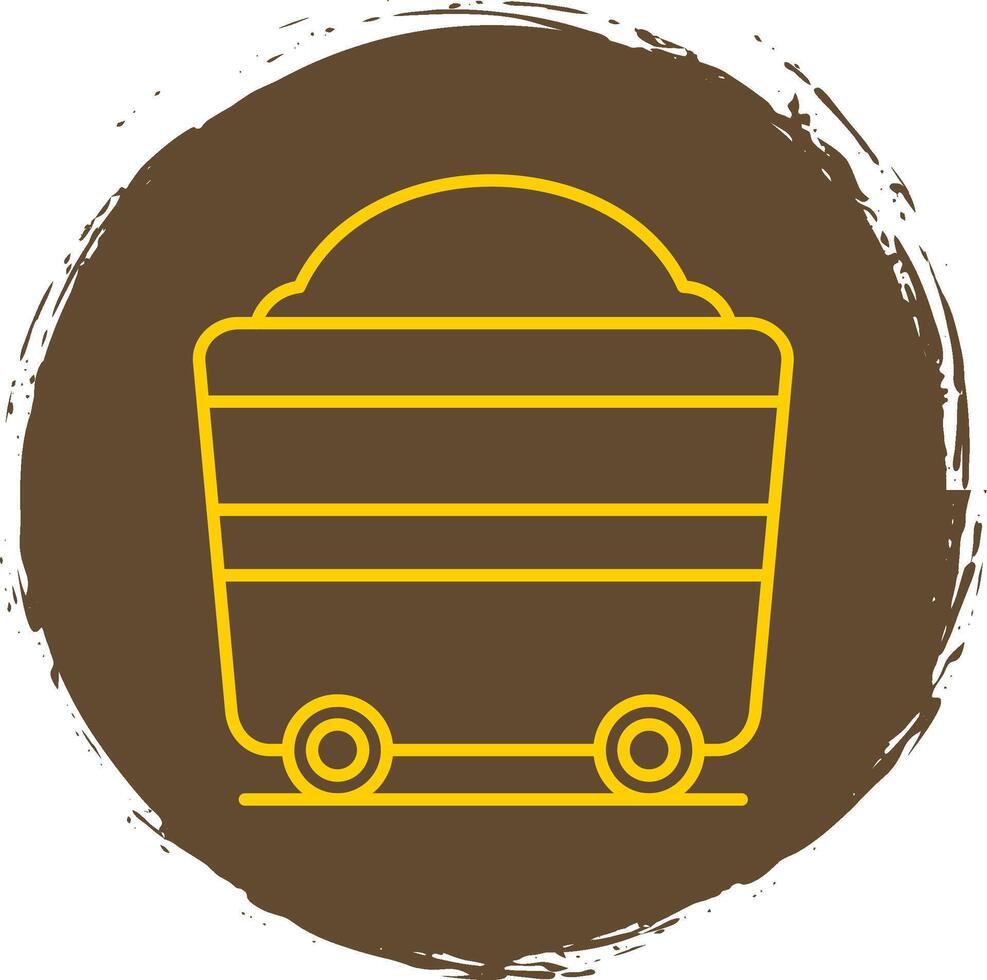 Wagon Line Circle Yellow Icon vector