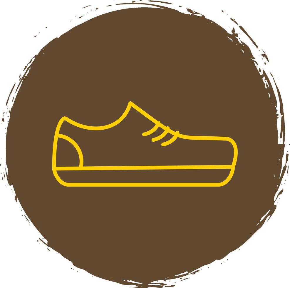 Gym Shoes Line Circle Yellow Icon vector