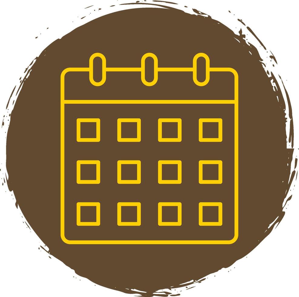 Calendar Line Circle Yellow Icon vector