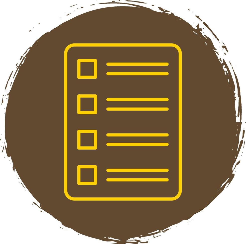Task List Line Circle Yellow Icon vector